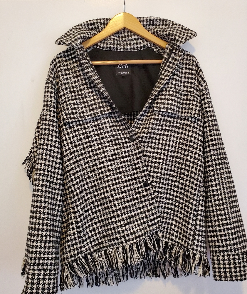 Zara Houndstooth Shacket - XS